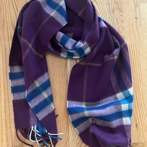 Burberry scarf- signature plaid in purple/blue